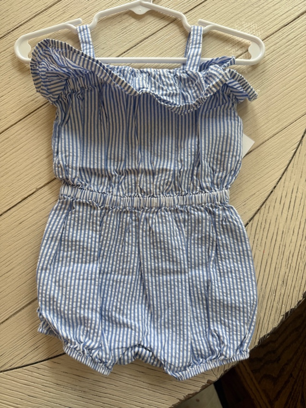 Polo by Ralph Lauren Blue & White Striped Girls' Romper